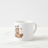 Cozy Raccoon in a Blanket Drinking Coffee weather Espresso Kop (Voorkant rechts)