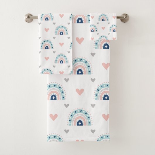 Cozy Rainbow Towels Boho Gift for Little Ones Bad Handdoek (Insitu)
