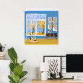 Cozy Rainy Day Dog en Cat Napping Poster (Thuiskantoor)