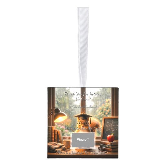 Cozy Rainy Day Squirrel Teacher Appreciation Decoratie (Rechts)