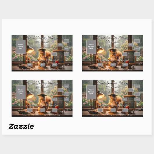 Cozy Rainy Day Squirrel Teacher Appreciation Rechthoekige Sticker (Vel)