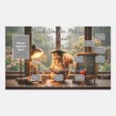 Cozy Rainy Day Squirrel Teacher Appreciation Rechthoekige Sticker (Voorkant)