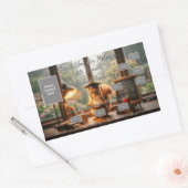 Cozy Rainy Day Squirrel Teacher Appreciation Rechthoekige Sticker (Envelop)