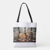Cozy Rainy Day Squirrel Teacher Shoulder Tote Bag (Achterkant)