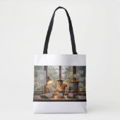 Cozy Rainy Day Squirrel Teacher Shoulder Tote Tote Bag (Voorkant)