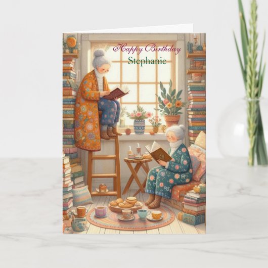 Cozy Reading Birthday Card for Book Lovers Kaart (Voorkant)
