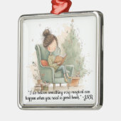 Cozy Reading Book Club Christmas Metalen Ornament (Links)