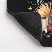 Cozy Reading Cat Coffee And Books Lover Artwork  Muismat (Hoek)