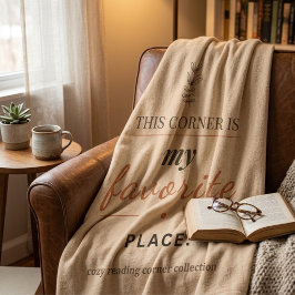 Cozy Reading Corner Throw Blanket  Fleece Deken