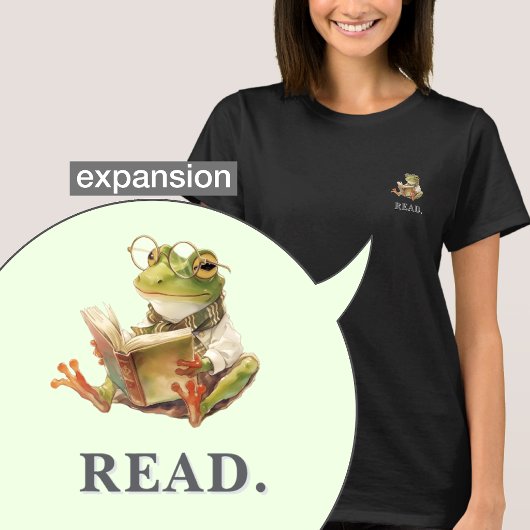 Cozy Reading Frog Bookworm Soft Graphic T-shirt