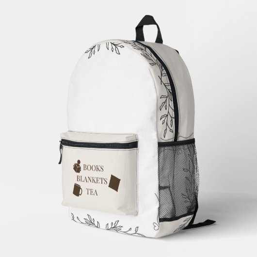 Cozy Reading Life Backpack Bedrukte Rugzak (Achterkant Hoek Rechts)