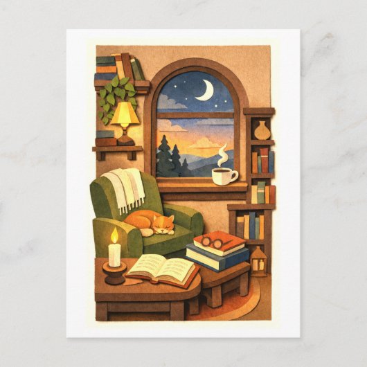 Cozy Reading Nook Briefkaart (Voorkant)