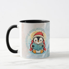 Cozy Reading Penguin Winter Coffee Tea Mug Mok