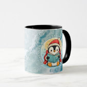 Cozy Reading Penguin Winter Coffee Tea Mug Mok (Voorkant rechts)