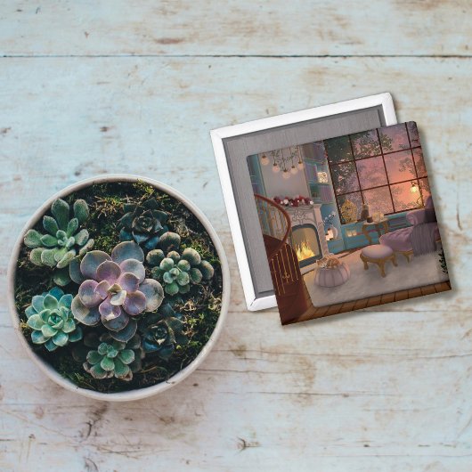 Cozy Reading Sunset Room Magneet