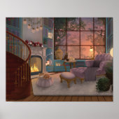 Cozy Reading Sunset Room Poster (Voorkant)