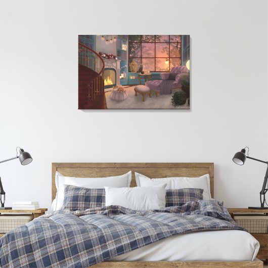 Cozy Reading Sunset Room Wall Canvas (Insitu (Slaapkamer))