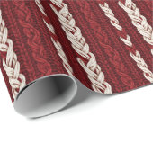 Cozy Red and White Cable Knit Sweater  Cadeaupapier (Rol Hoek)