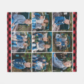 Cozy Red Buffalo Pset Holiday Foto Collage Fleece Deken (Voorkant (Horizontaal))