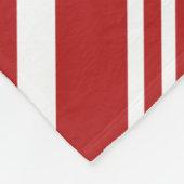 Cozy Red en White Modern Peppermint Stripes Fleece Deken (Hoek)