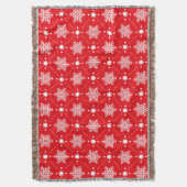 Cozy Red en White Snowflakes kerspatroon Deken (Voorkant Verticaal)