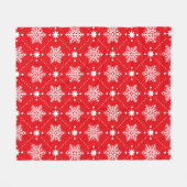 Cozy Red en White Snowflakes kerspatroon Fleece Deken (Voorkant (Horizontaal))