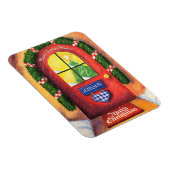 Cozy Red Front Deur - Vrolijk kerstfeest - Sneeuws Magneet (Rechterzijde)