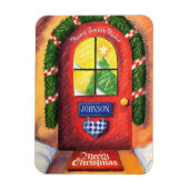 Cozy Red Front Deur - Vrolijk kerstfeest - Sneeuws Magneet (Verticaal)