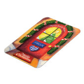 Cozy Red Front Deur - Vrolijk kerstfeest - Sneeuws Magneet (Linkerzijde)