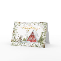 Cozy Red Kerstcabine in de Kaart Bossen