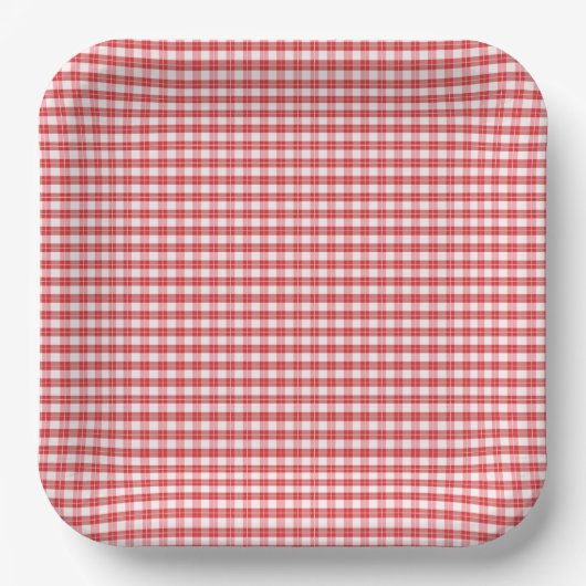 Cozy Red Plaid Christmas Cabin Rustic Papieren Bordje (Voorkant)