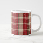 Cozy Red Plaid Snowflake Holiday Mug Grote Koffiekop (Rechts)