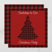 Cozy Red Pset Pattern kerstboom Kaart (Voorkant / Achterkant)