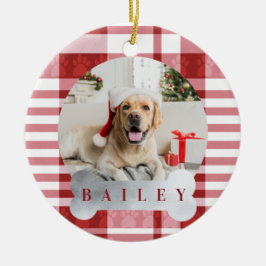 Cozy Red & White Pset Pet Foto Keramisch Ornament
