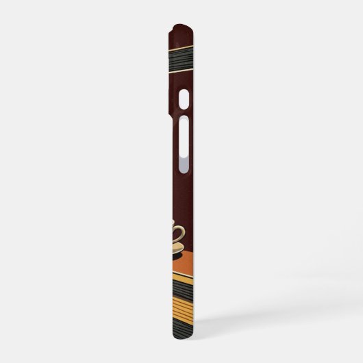 Cozy Retro Cafe View iPhone 16 Hoesje (Linkerkant)