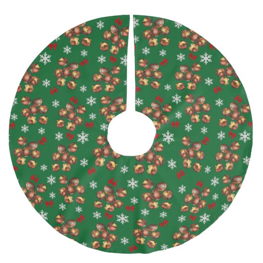 Cozy Roasted Chestnuts  And Snowflakes Winter Kerstboom Rok (Voorkant)