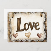 Cozy Romantic Valentines Day Clipart Briefkaart (Voorkant / Achterkant)