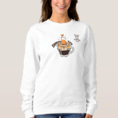 Cozy Rustic Cat Coffee Lover Funny Style  Trui (Voorkant)