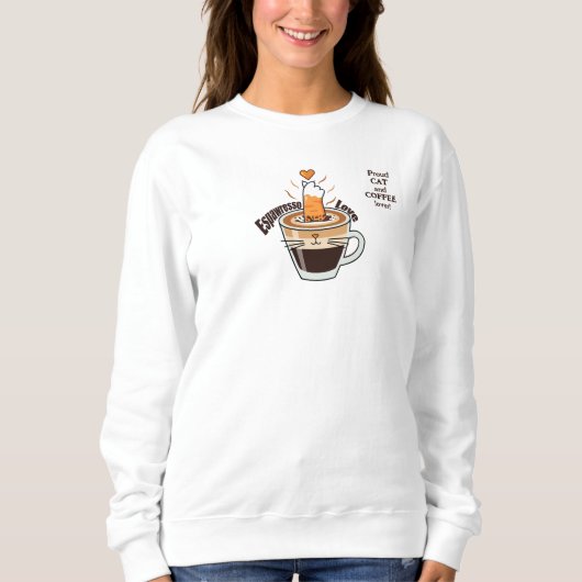 Cozy Rustic Cat Coffee Lover Funny Style  Trui (Voorkant)
