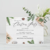 Cozy Rustic Pine Leaves Kerstfeest Kaart (Staand voorkant)