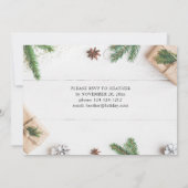 Cozy Rustic Pine Leaves Kerstfeest Kaart (Achterkant)