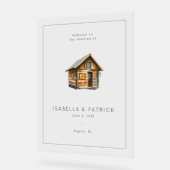 Cozy Rustic Watercolor Cabin Acryl Bord (Hoek)