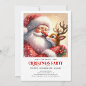 Cozy Santa and Rudolph Christmas Magic Night Party Kaart (Voorkant)
