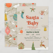 Cozy Santa Baby Holiday Baby shower Kaart (Voorkant / Achterkant)
