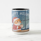  Cozy Santa Cat Holiday Mug Mok (Midden)