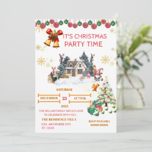 Cozy Santa Christmas Card Feestdagenkaart (Staand voorkant)