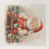 Cozy Santa Claus Gardener Planting Succulents Legpuzzel (Horizontaal)