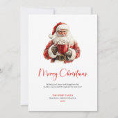 Cozy Santa Claus Minimalist Script Font Holiday Feestdagenkaart (Voorkant)
