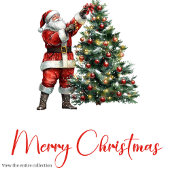 Cozy Santa Claus Minimalist Script Font Holiday Feestdagenkaart