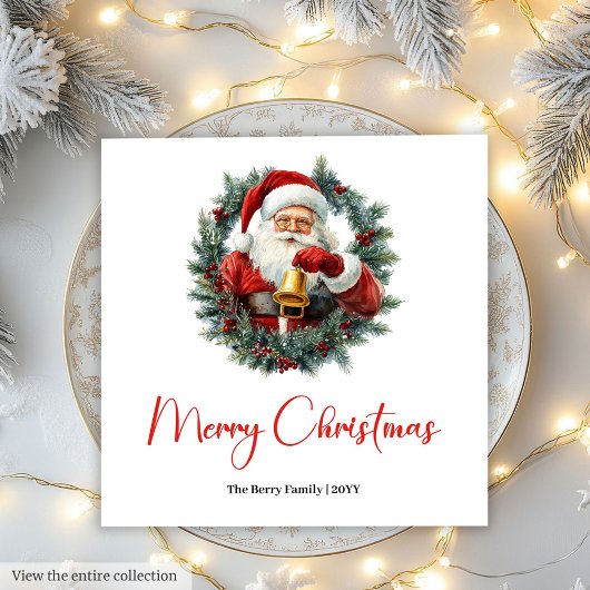 Cozy Santa Claus Minimalist Script Font Party Servet